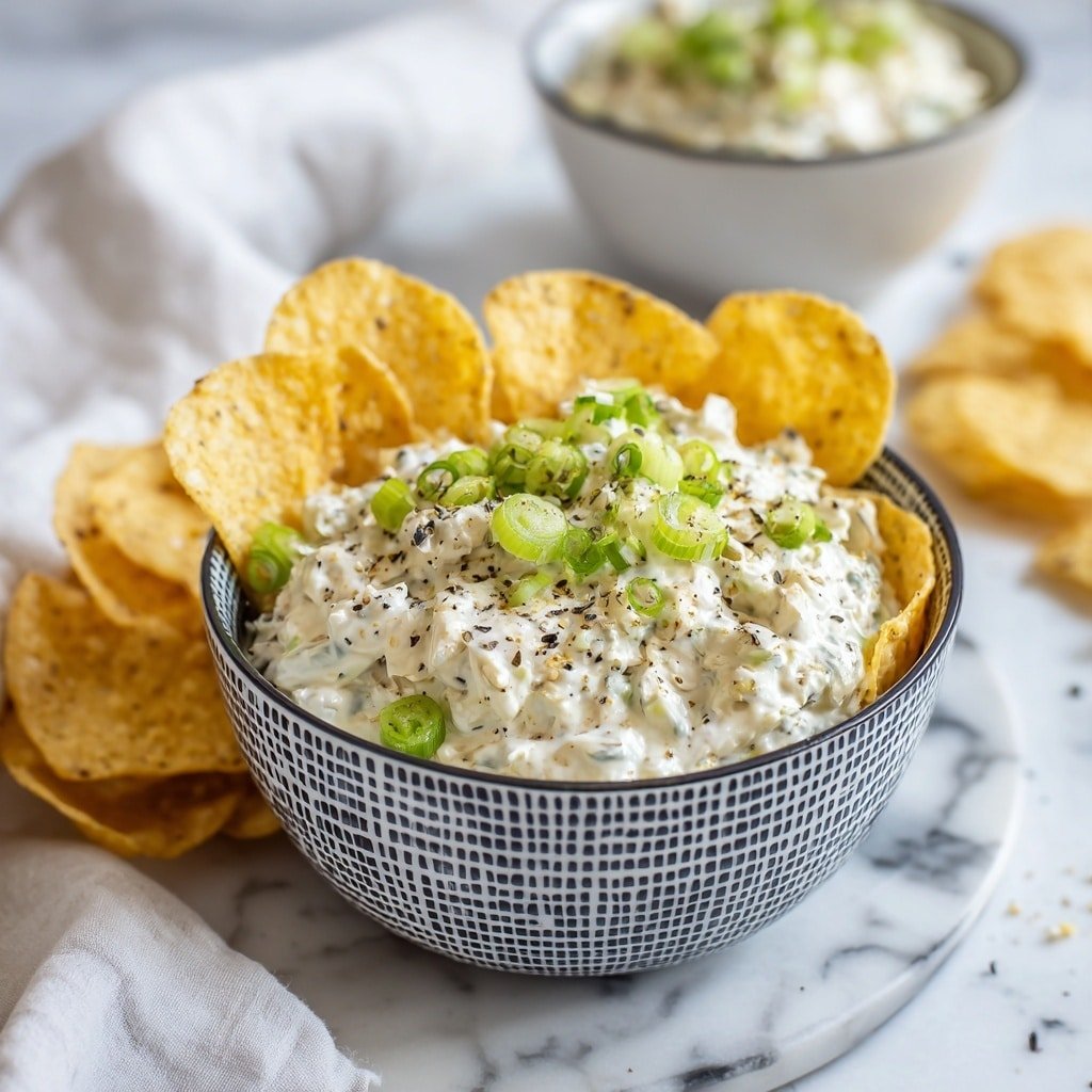 Creamy Corn Dip with Bacon, Jalapeño, and Scallions Recipe - Recipe Image — Creamy Corn Dip with Bacon, Jalapeño, and Scallions, Corn Dip Recipe, Bacon Corn Dip, Spicy Corn Appetizer, Easy Corn Dip