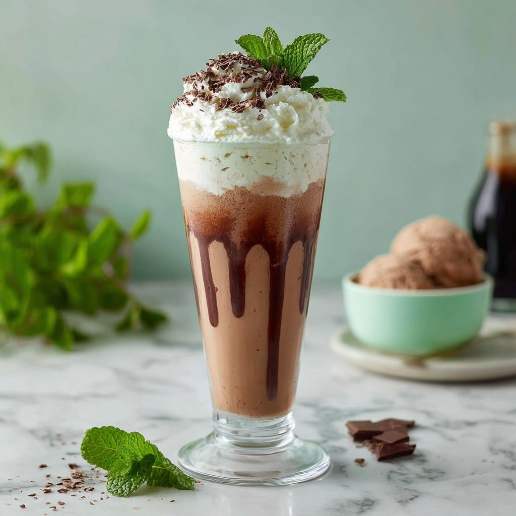 Chocolate Mint Milkshake Recipe - Recipe Image — Chocolate Mint Milkshake, chocolate mint milkshake recipe, mint chocolate milkshake, easy chocolate milkshake, refreshing mint milkshake