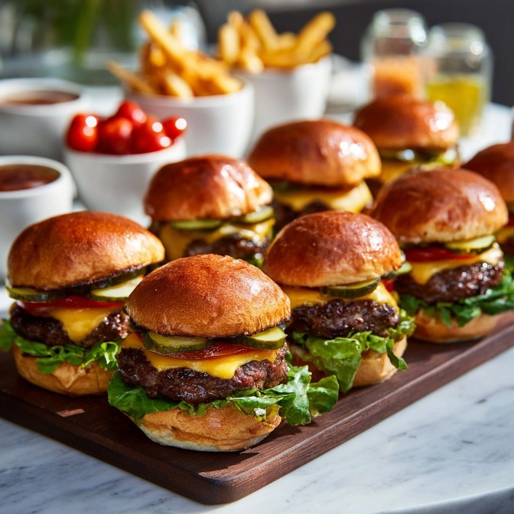 Homemade Beef or Turkey Sliders with Optional Cheese Recipe - Recipe Image — Homemade Beef or Turkey Sliders, easy sliders with cheese, juicy mini burger recipe, savory sliders for parties, quick beef or turkey sliders