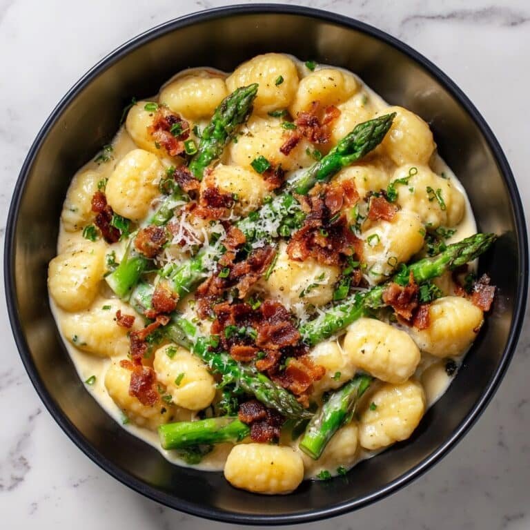 Creamy Asparagus Bacon Gnocchi Recipe